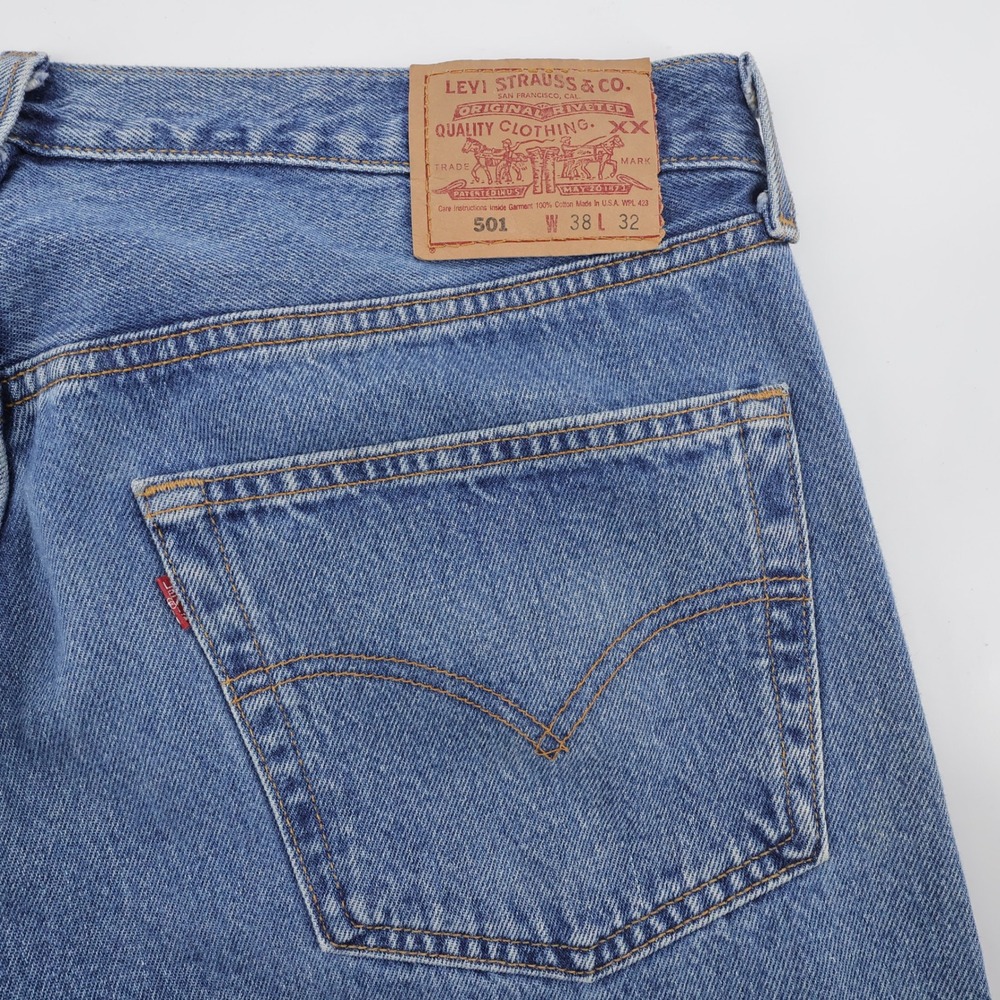 Vintage June 1998 Made in USA Levi 501 Original Fit Blue Jeans Mens 38x32